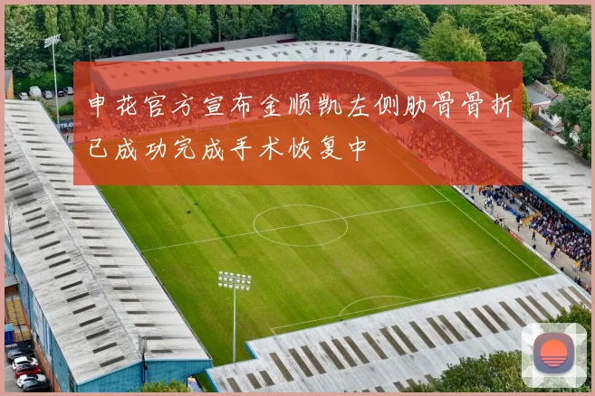 申花官方宣布金顺凯左侧肋骨骨折已成功完成手术恢复中